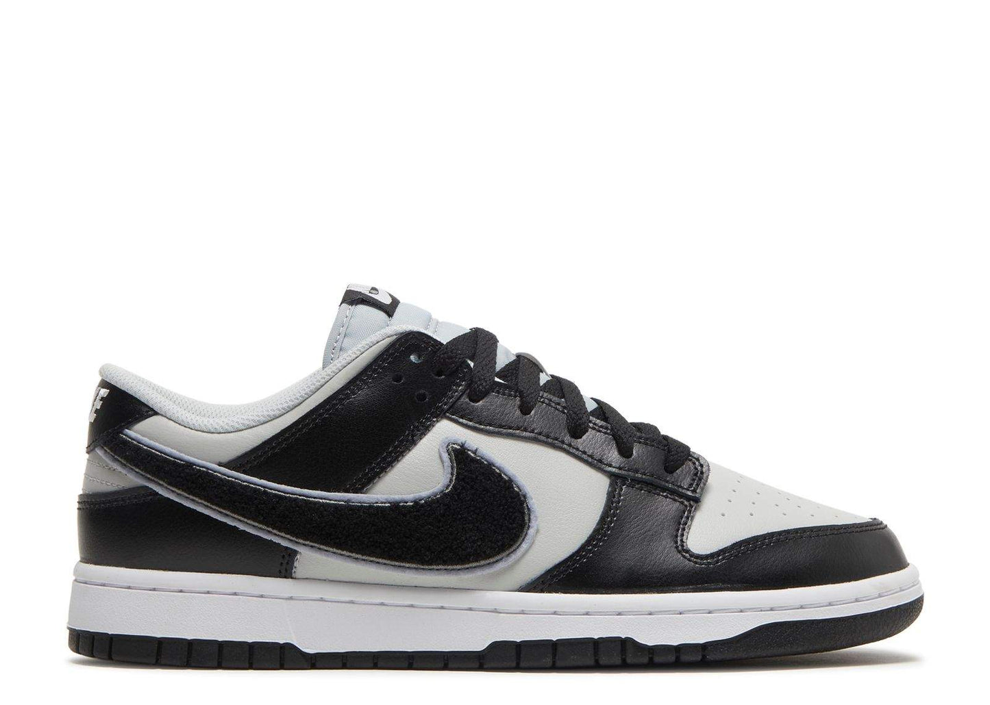 Nike Dunk Low ¡®Chenille Swoosh ¨C Black Grey Fog¡¯ Unfading Sneaker