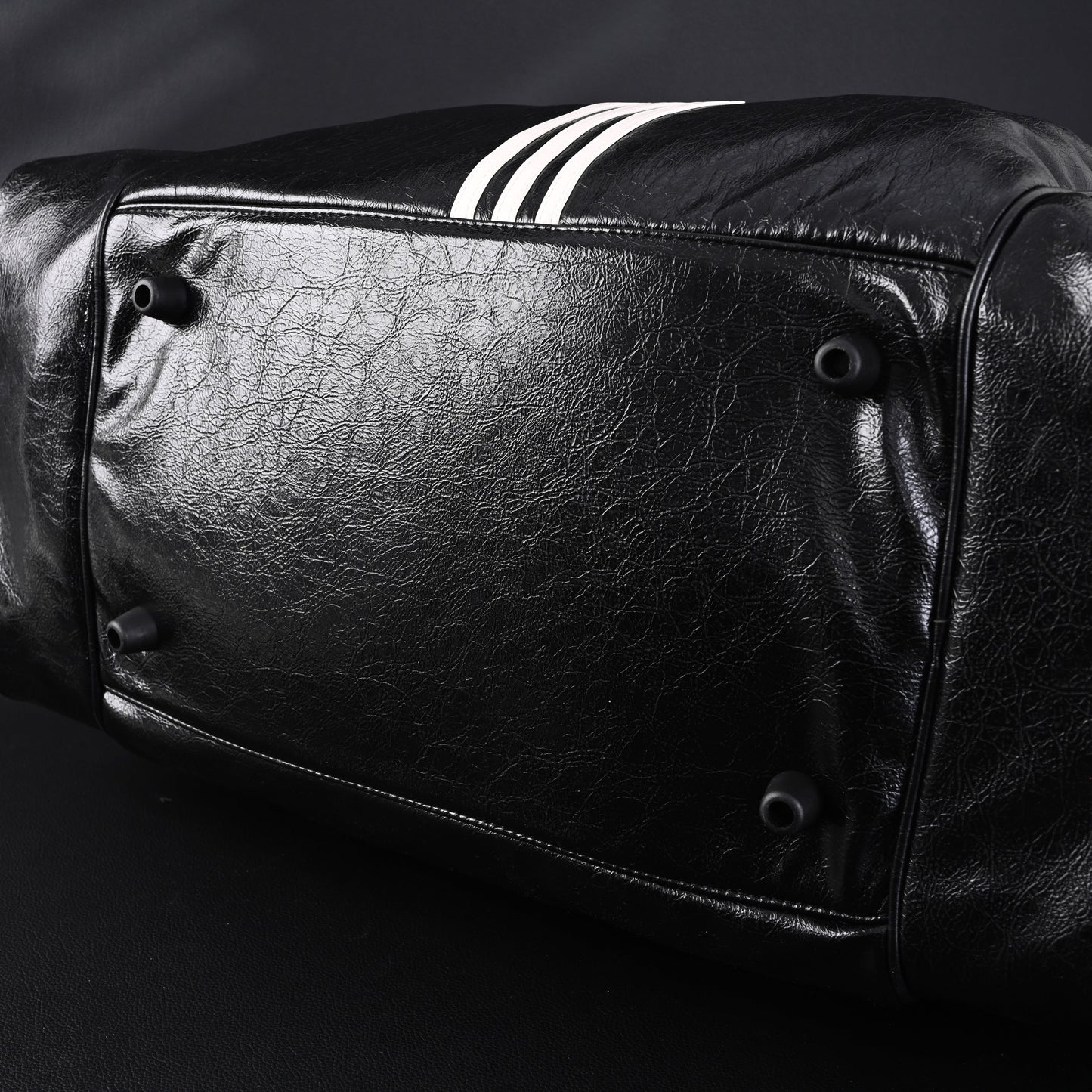 Balenciaga x adidas Large Duffel Travel Bag ¨C Black with Trefoil Logo and Triple Stripes