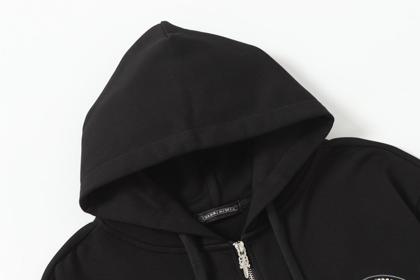 Chrome-Hearts Rhinestone Horseshoe Hoodie - Black Gothic Streetwear Sweatshirt 2601
