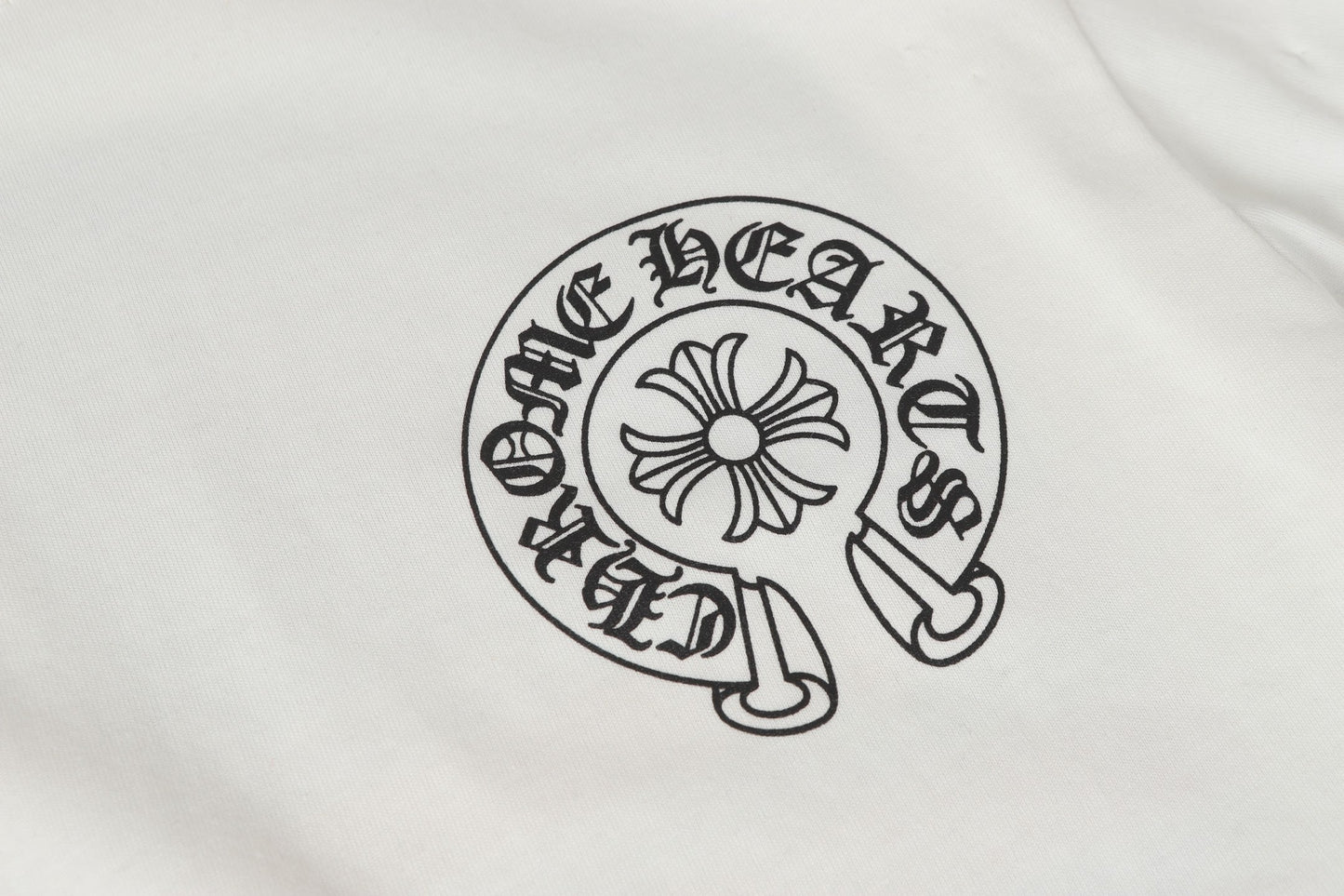 Chrome Hearts Logo Flag Long Sleeve Tee   Black White Gothic Street T-Shirt K2126
