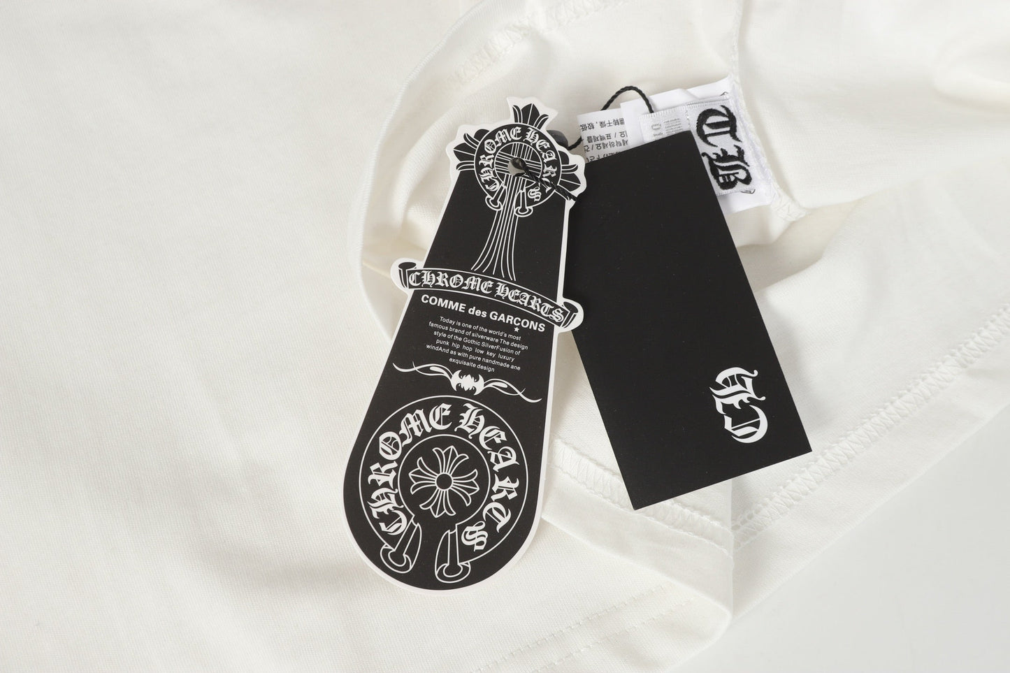 Chrome Hearts Logo Flag Long Sleeve Tee   Black White Gothic Street T-Shirt K2126