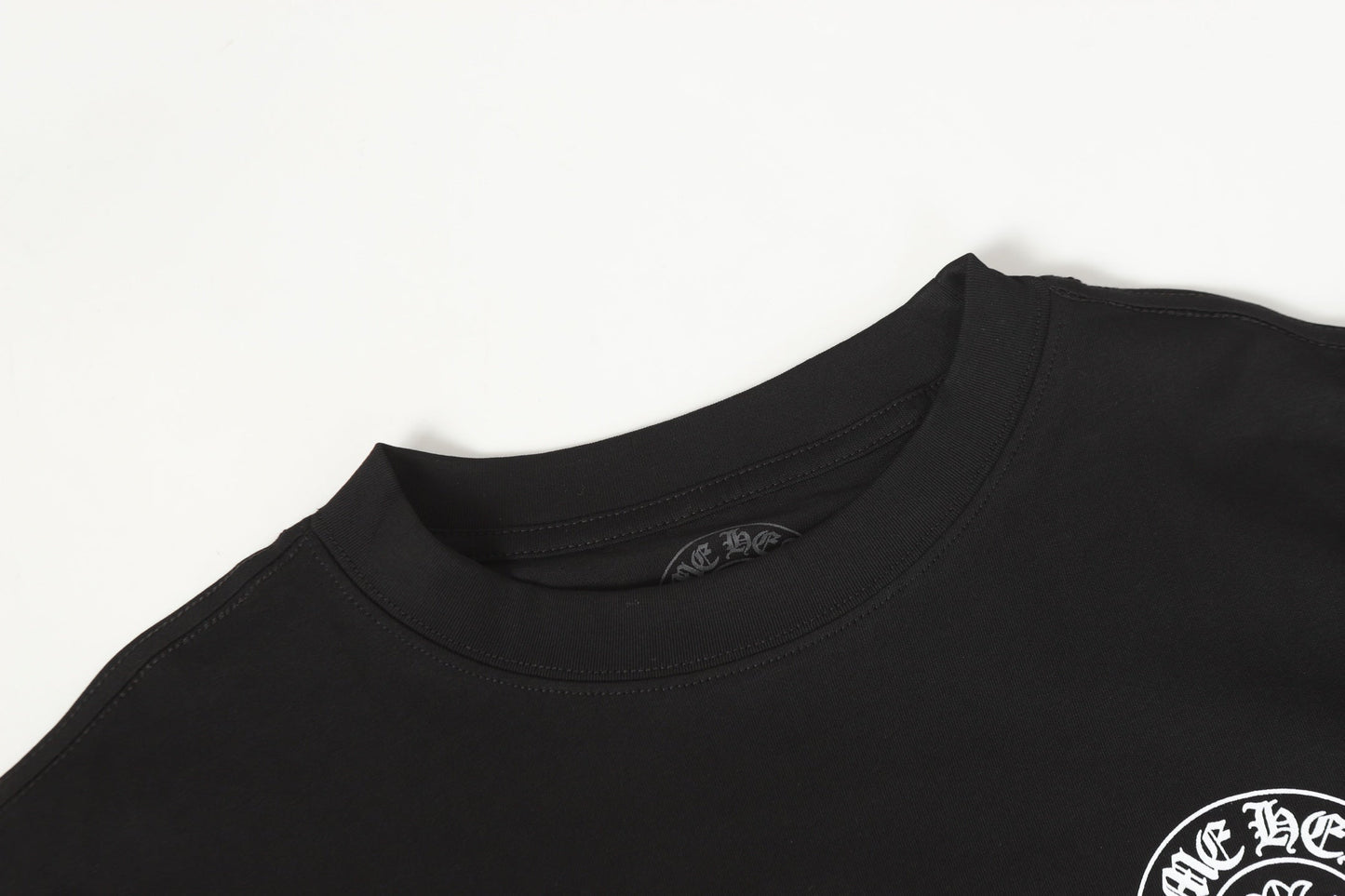 Chrome Hearts Logo Flag Long Sleeve Tee   Black White Gothic Street T-Shirt K2126