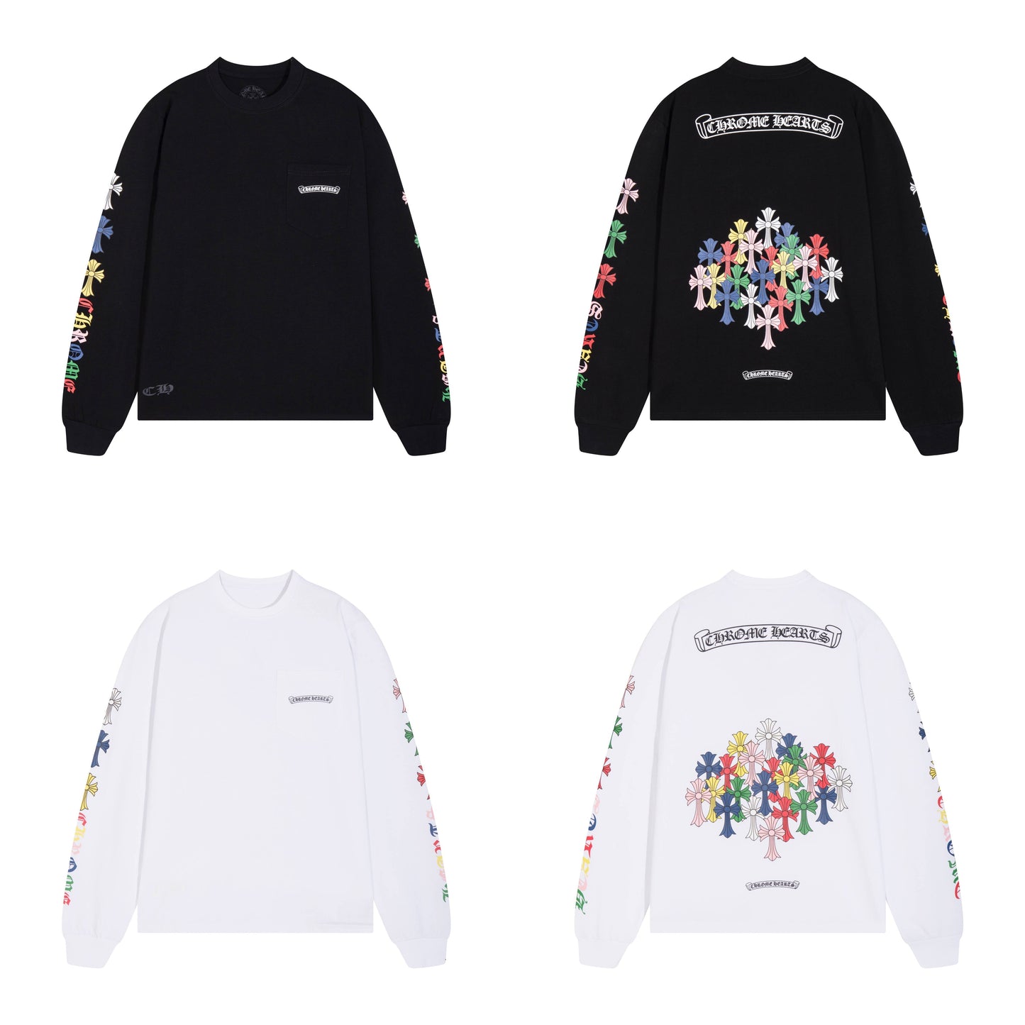 CHROME-HEARTS Men's Long-Sleeve T-shirt Sweatshirt K8015