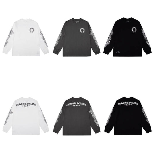 CHROME-HEARTS Men's Long-Sleeve T-shirt Sweatshirt K8005